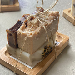 3 Soap Stack with Bamboo Dish
